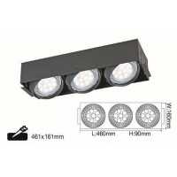 舞光附LED AR111 14WX3 無邊框方型崁燈3燈 崁孔461mmX161mm LED-25062-WR/14W