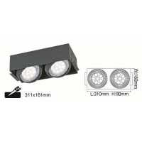 舞光附LED AR111 9WX2 無邊框方型崁燈2燈 崁孔311mmX161mm LED-25063-WR/9W
